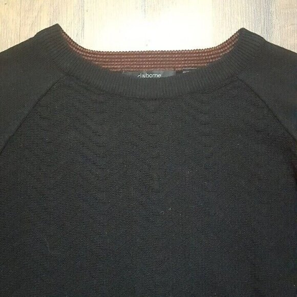 Vtg Silk Blend Sweater Black Knit Blouse Dress Shirt Top Long Sleeve Medium - Picture 6 of 8